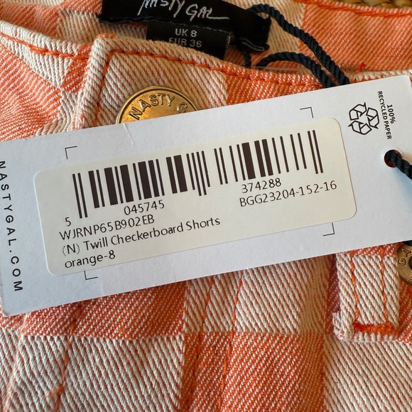 New Nasty Gal Twill Checkerboard Women Shorts - Picture 6 of 11